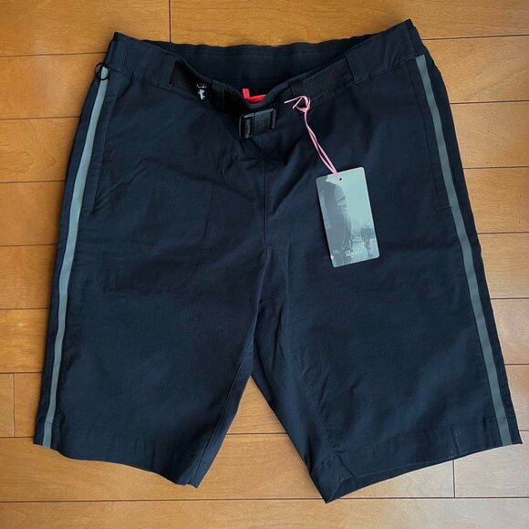 NWT RAPHA Men's Commuter Shorts dark navy blue black sz 30 grey stripe - Picture 3 of 3